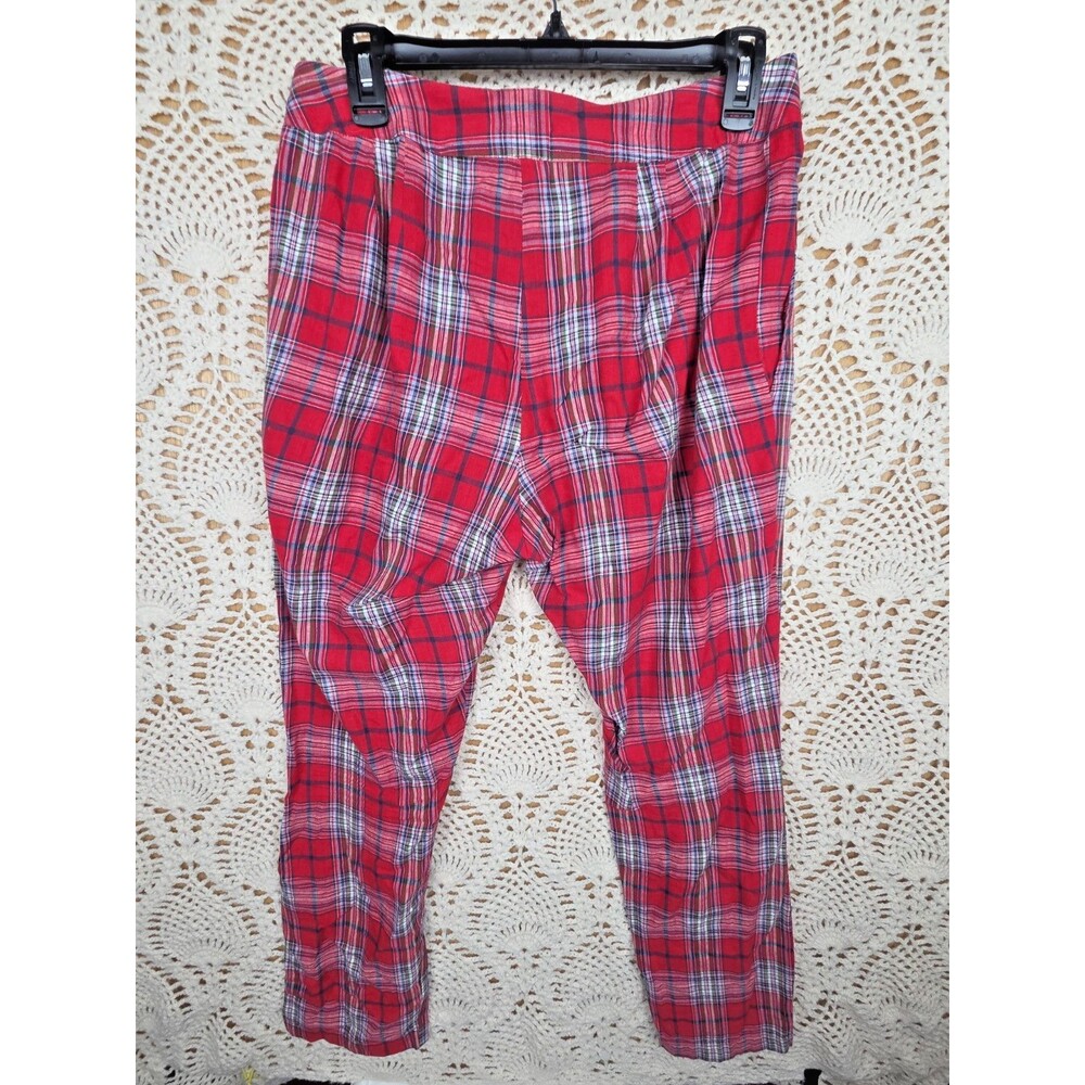 Project 6 Red Checked Plaid Large Kiku Pants Steam Punk Grunge 90s Emo Tapered - Picture 5 of 13